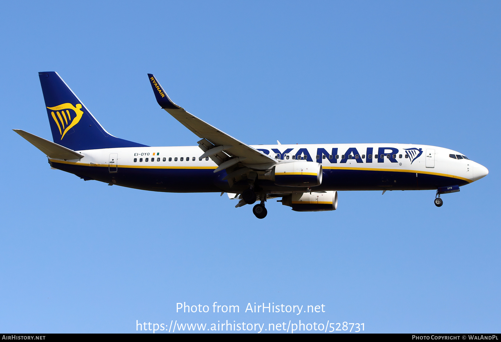 Aircraft Photo of EI-DYO | Boeing 737-8AS | Ryanair | AirHistory.net #528731