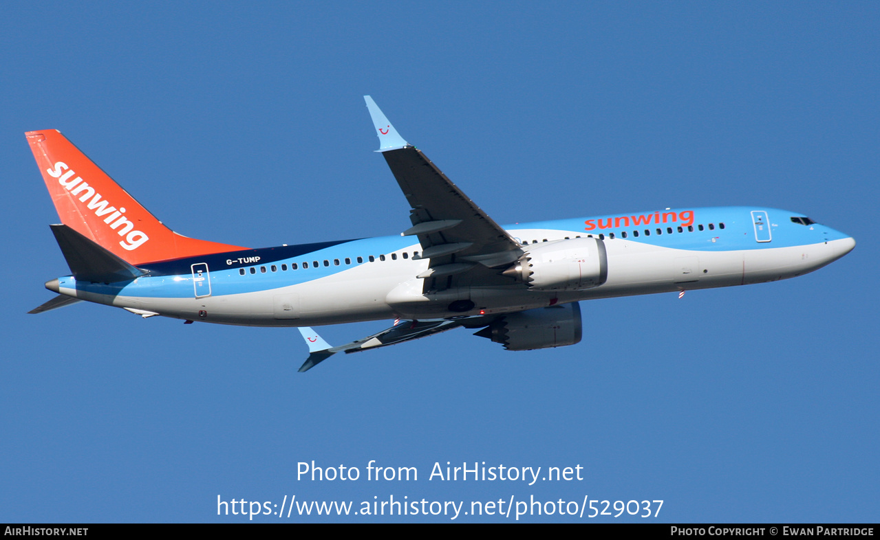 Aircraft Photo of G-TUMP | Boeing 737-8 Max 8 | Sunwing Airlines | AirHistory.net #529037