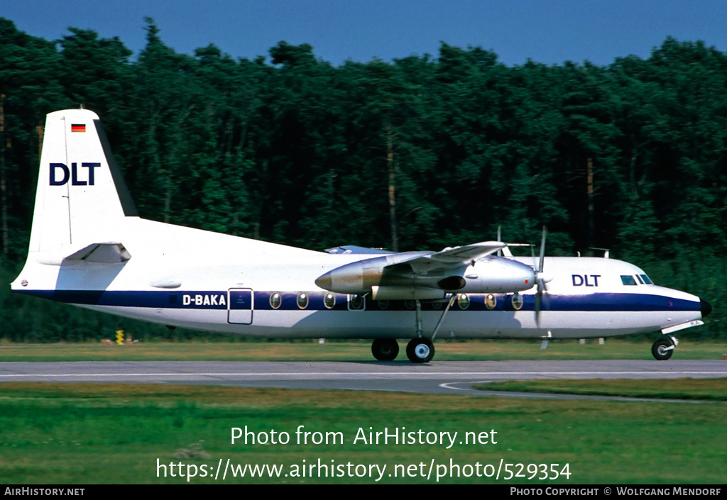 Aircraft Photo of D-BAKA | Fokker F27-100 Friendship | DLT - Deutsche Luftverkehrsgesellschaft | AirHistory.net #529354