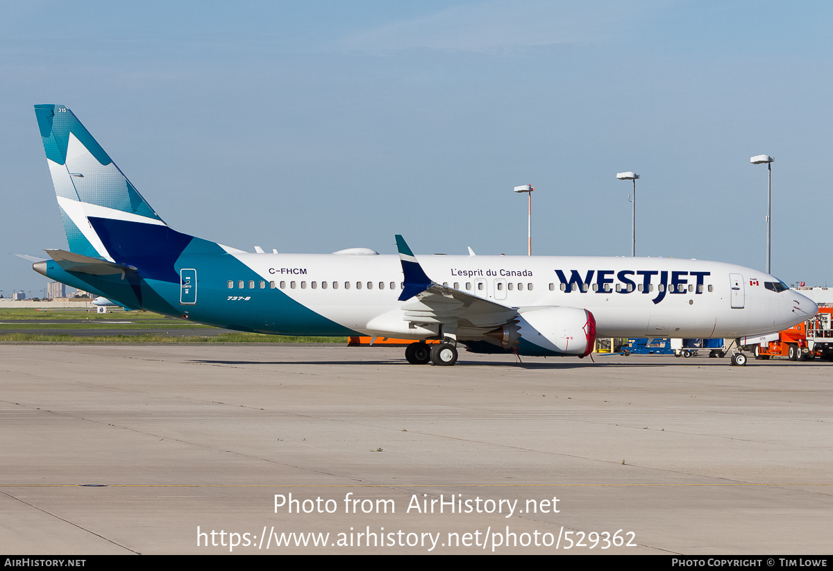 Aircraft Photo of C-FHCM | Boeing 737-8 Max 8 | WestJet | AirHistory.net #529362