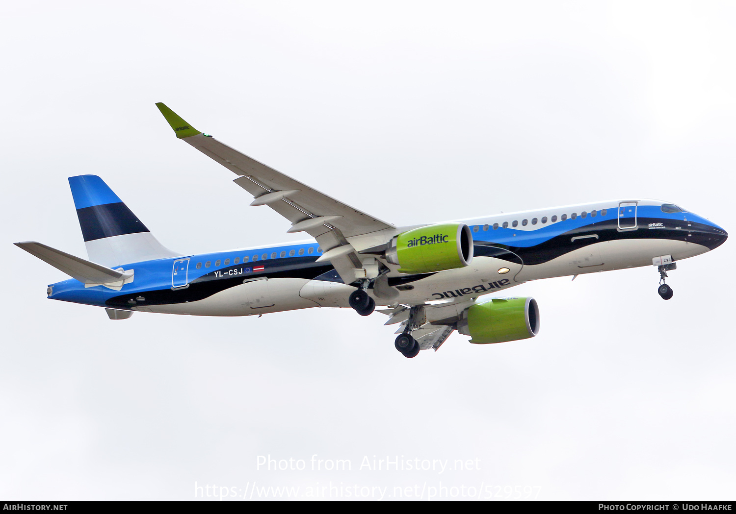 Aircraft Photo of YL-CSJ | Airbus A220-371 (BD-500-1A11) | AirBaltic | AirHistory.net #529597