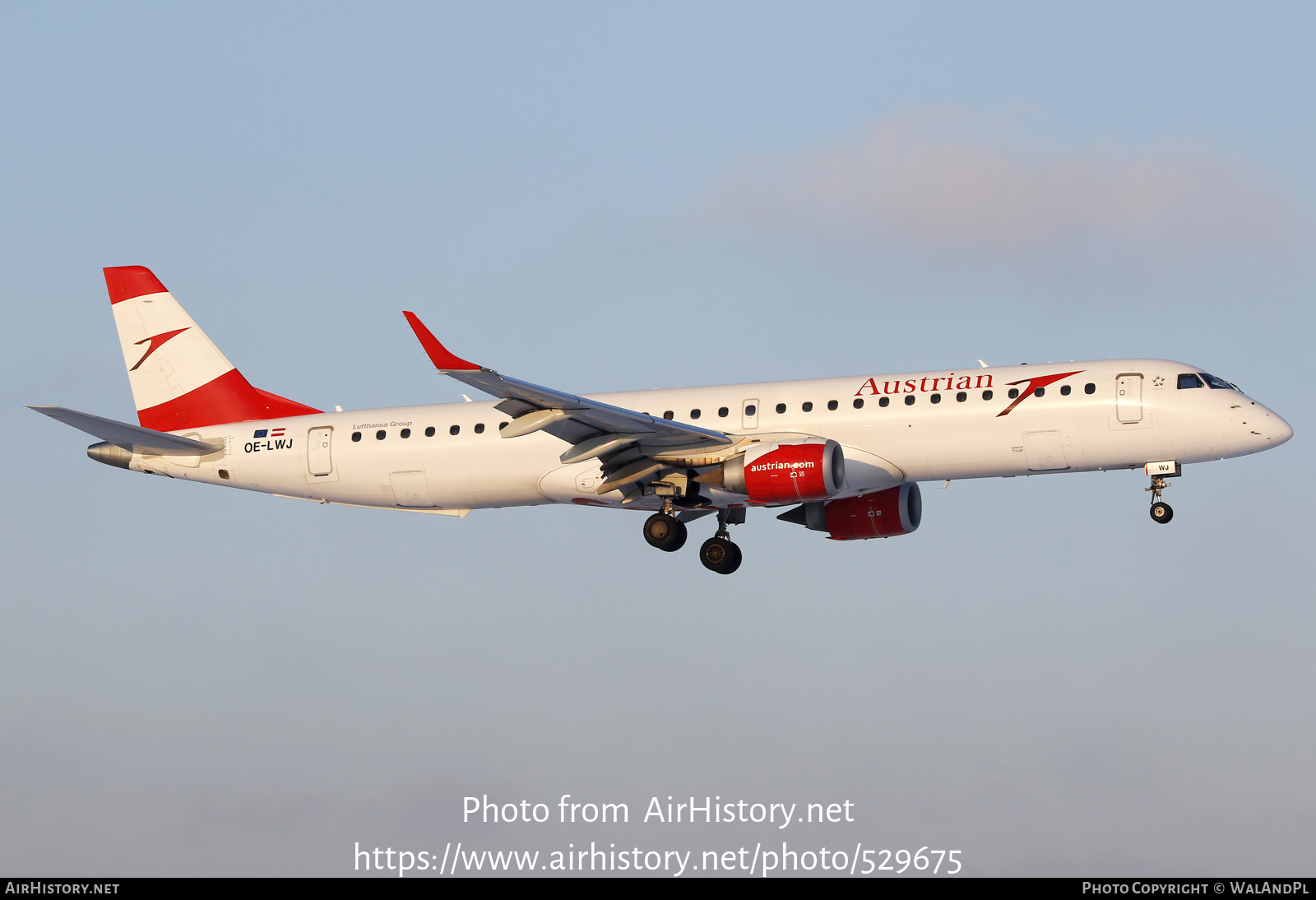 Aircraft Photo of OE-LWJ | Embraer 195LR (ERJ-190-200LR) | Austrian Airlines | AirHistory.net #529675