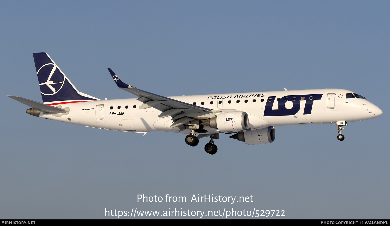 Aircraft Photo of SP-LMA | Embraer 190STD (ERJ-190-100STD) | LOT Polish Airlines - Polskie Linie Lotnicze | AirHistory.net #529722