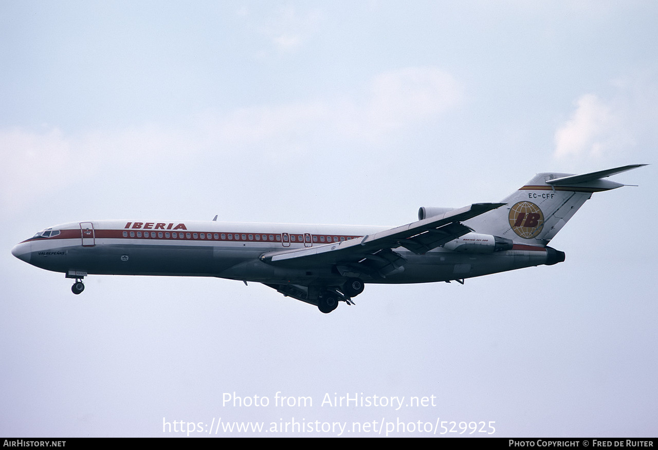 Aircraft Photo of EC-CFF | Boeing 727-256/Adv | Iberia | AirHistory.net #529925