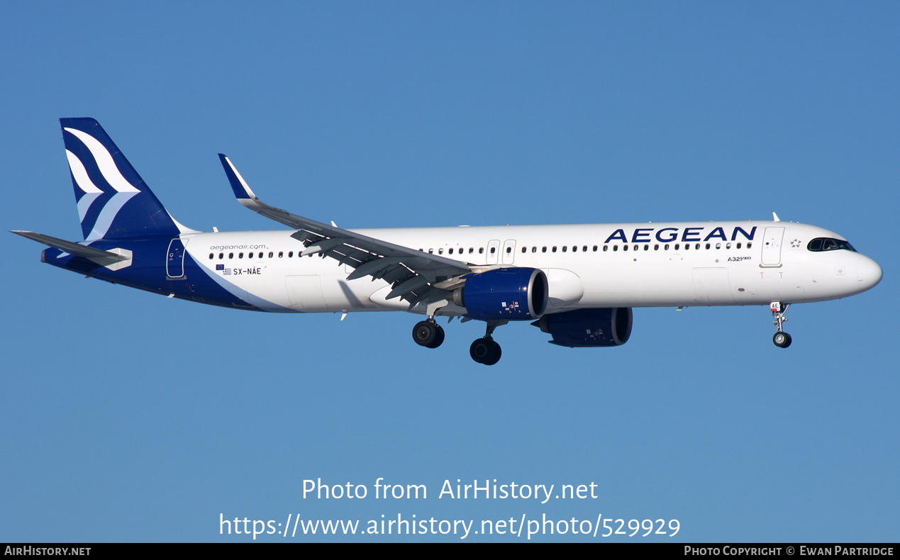 Aircraft Photo of SX-NAE | Airbus A321-271NX | Aegean Airlines | AirHistory.net #529929