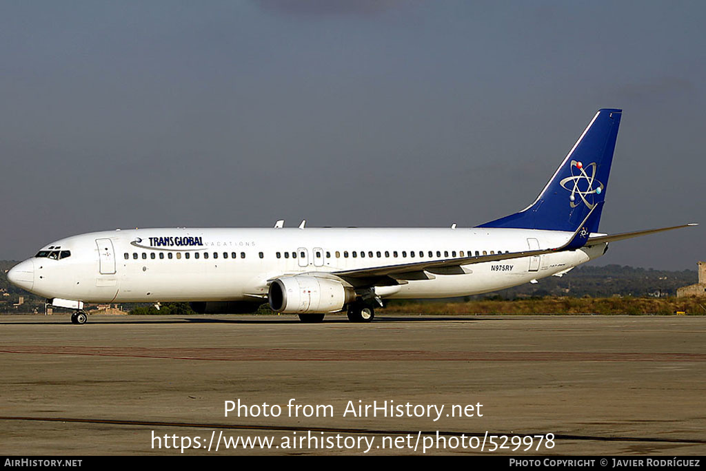 Aircraft Photo of N975RY | Boeing 737-86N | Trans Global Vacations | AirHistory.net #529978