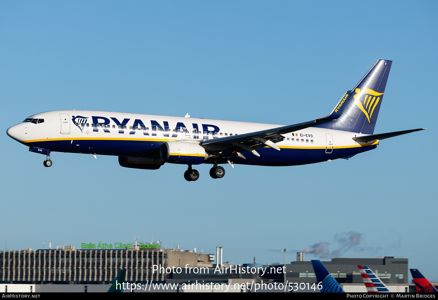 Aircraft Photo of EI-EVO | Boeing 737-8AS | Ryanair | AirHistory.net #530146