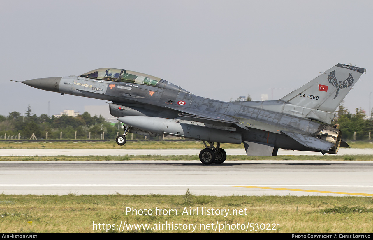 Aircraft Photo of 94-1558 | General Dynamics F-16D Fighting Falcon | Turkey - Air Force | AirHistory.net #530221