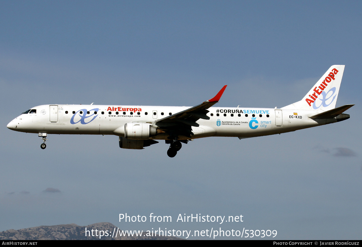 Aircraft Photo of EC-KXD | Embraer 195LR (ERJ-190-200LR) | Air Europa | AirHistory.net #530309