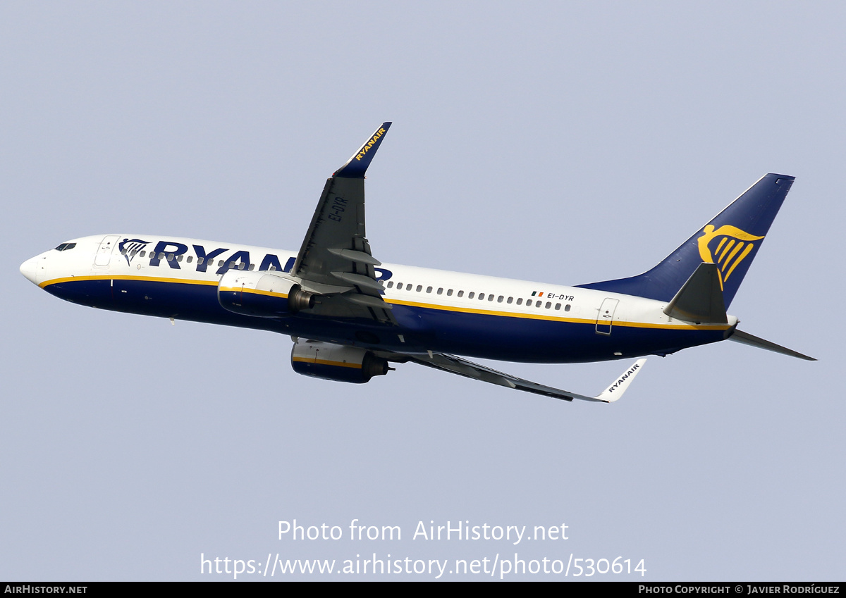 Aircraft Photo of EI-DYR | Boeing 737-8AS | Ryanair | AirHistory.net #530614