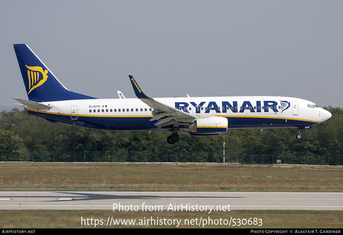 Aircraft Photo of EI-DYV | Boeing 737-8AS | Ryanair | AirHistory.net #530683