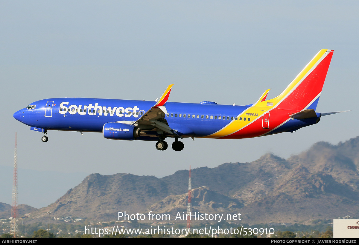 Aircraft Photo of N8663A | Boeing 737-8H4 | Southwest Airlines | AirHistory.net #530910