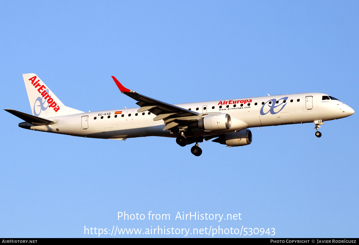 Aircraft Photo of EC-KXD | Embraer 195LR (ERJ-190-200LR) | Air Europa | AirHistory.net #530943