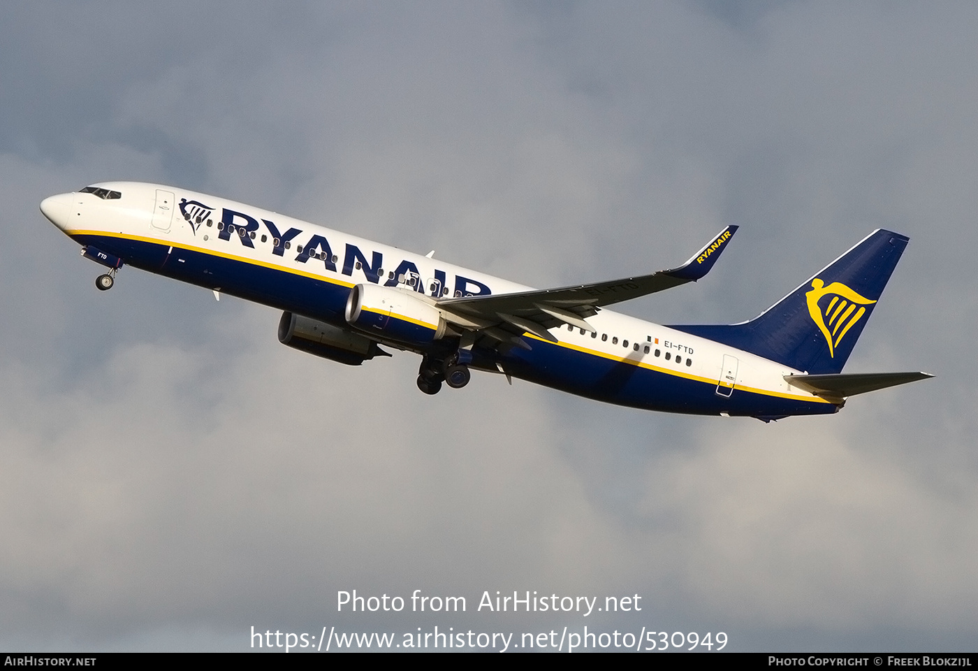 Aircraft Photo of EI-FTD | Boeing 737-800 | Ryanair | AirHistory.net #530949