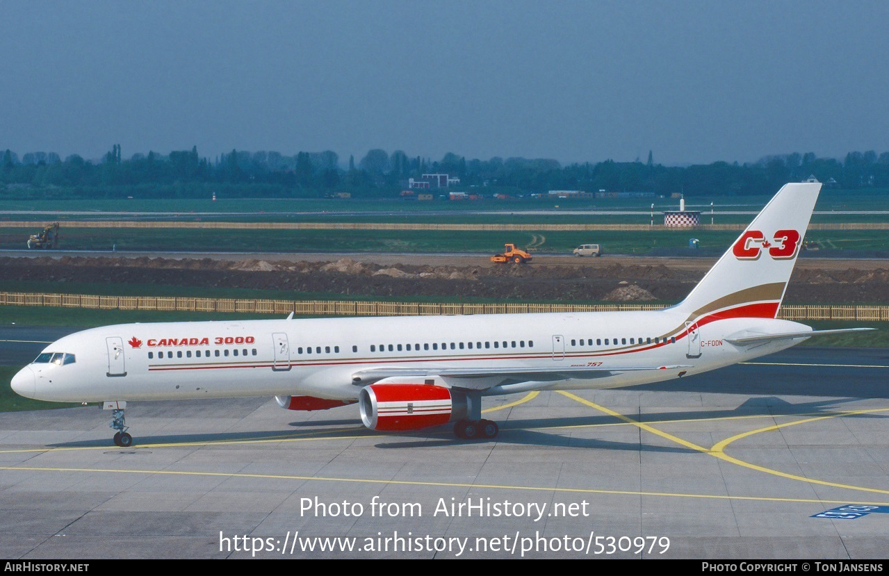 Aircraft Photo of C-FOON | Boeing 757-28A | Canada 3000 | AirHistory.net #530979