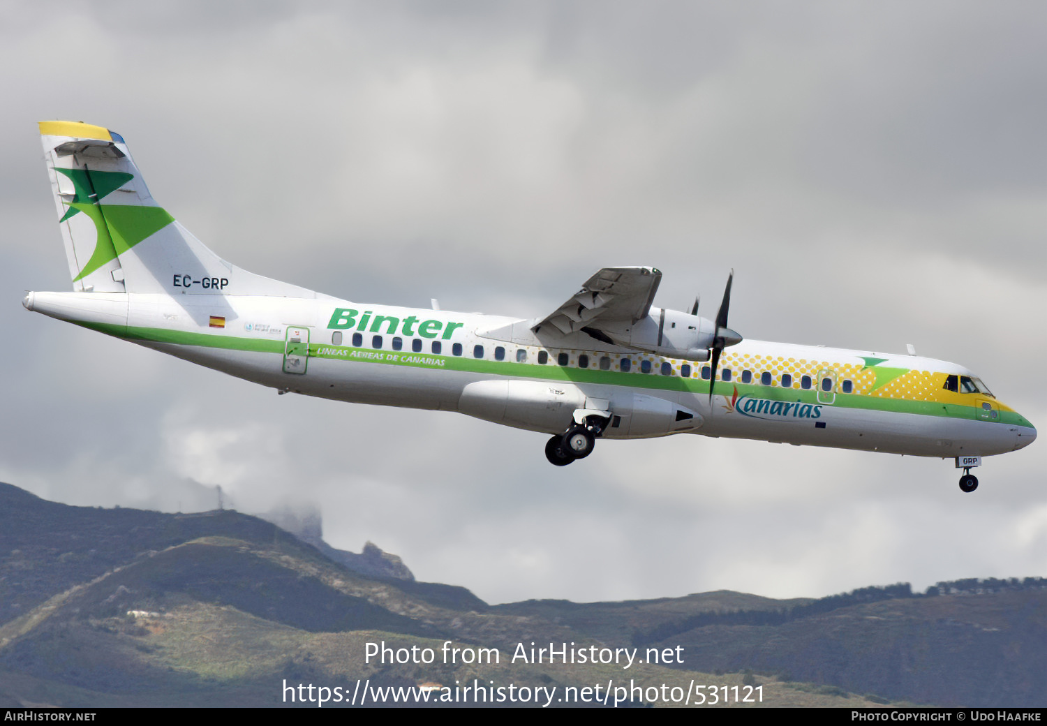 Aircraft Photo of EC-GRP | ATR ATR-72-202 | Binter Canarias | AirHistory.net #531121