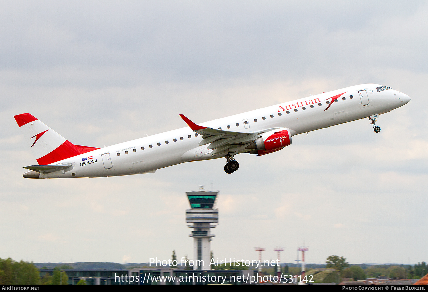 Aircraft Photo of OE-LWJ | Embraer 195LR (ERJ-190-200LR) | Austrian Airlines | AirHistory.net #531142