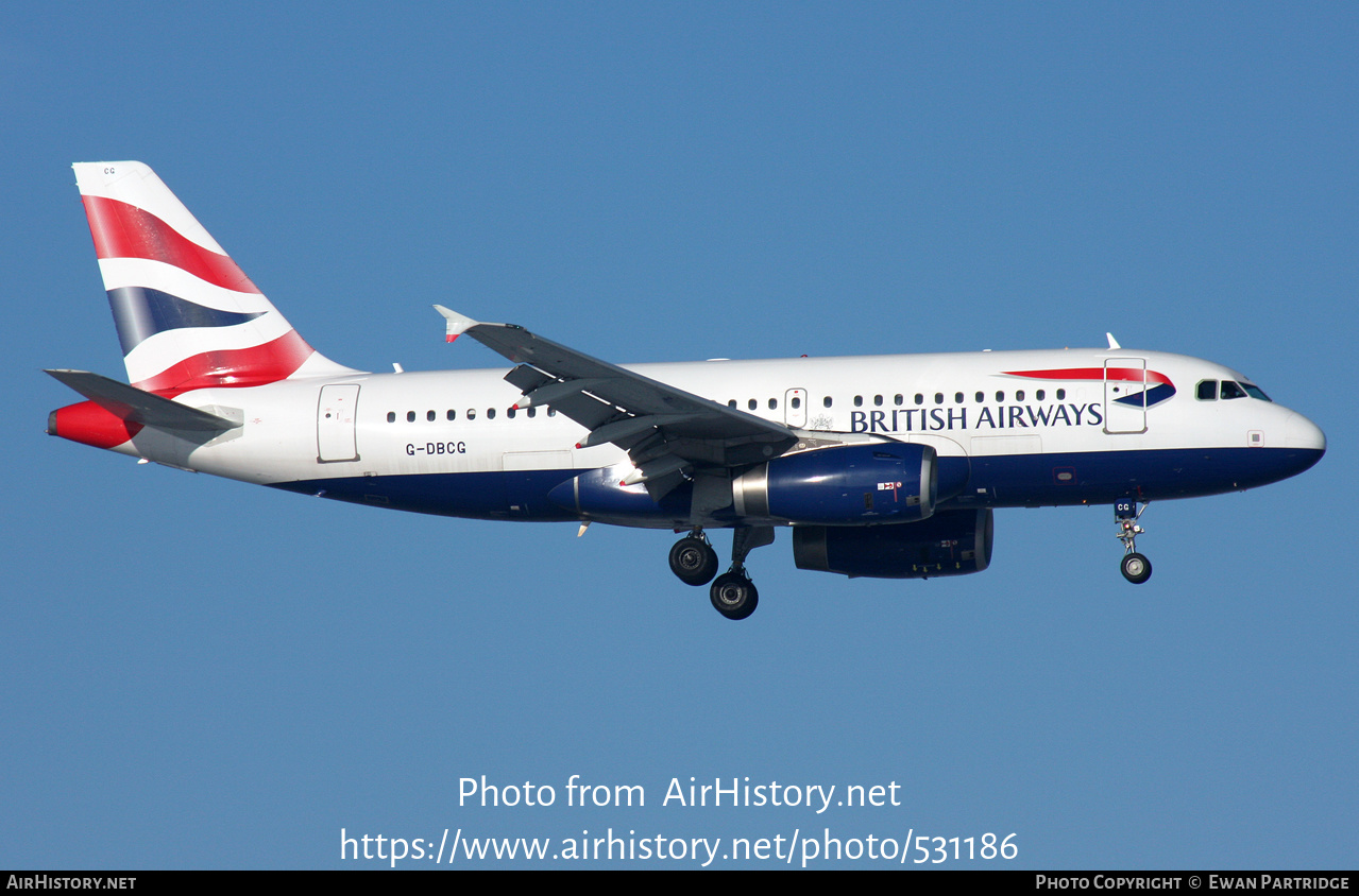 Aircraft Photo of G-DBCG | Airbus A319-131 | British Airways | AirHistory.net #531186