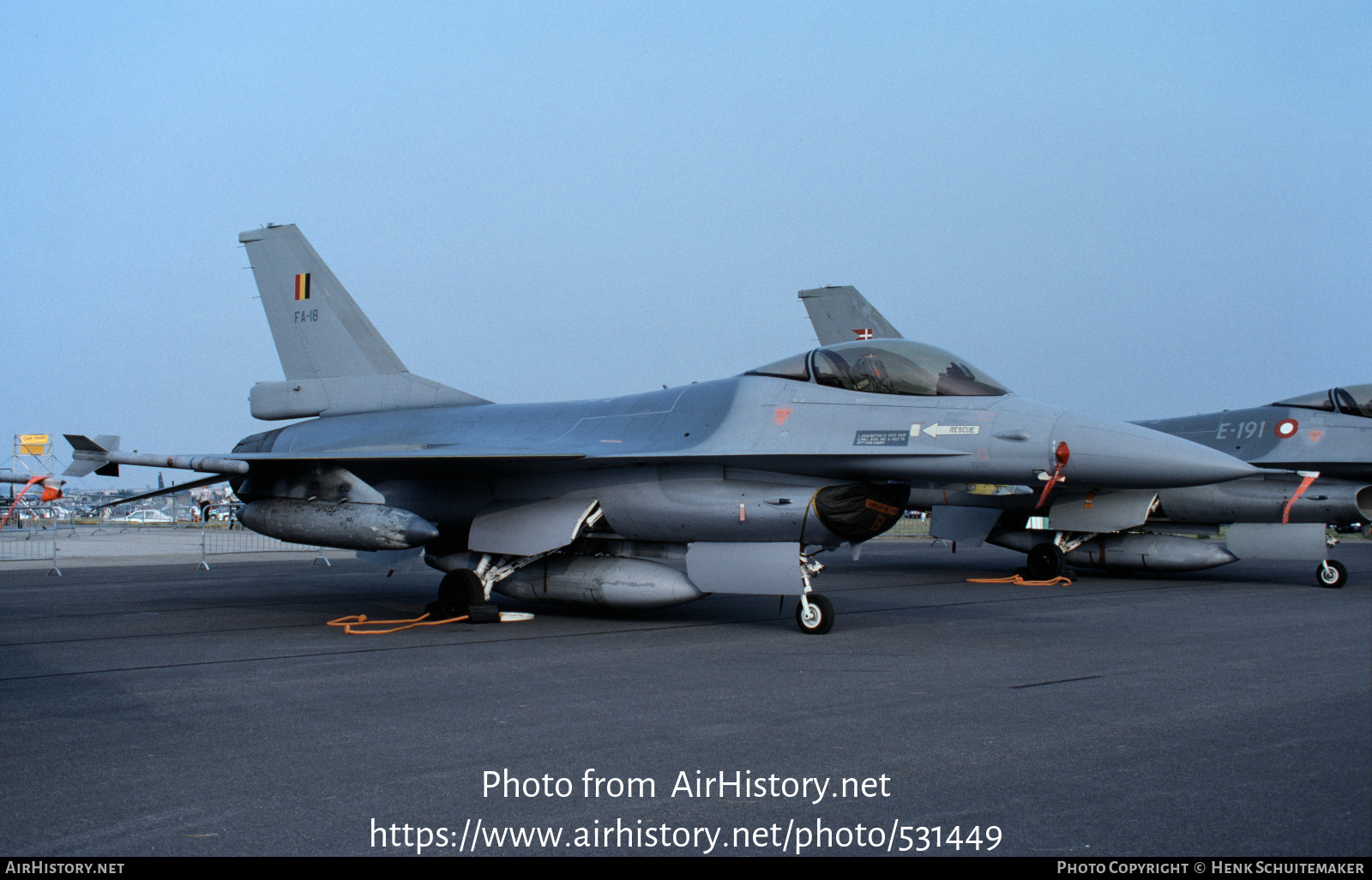 Aircraft Photo of FA-18 | General Dynamics F-16A Fighting Falcon | Belgium - Air Force | AirHistory.net #531449