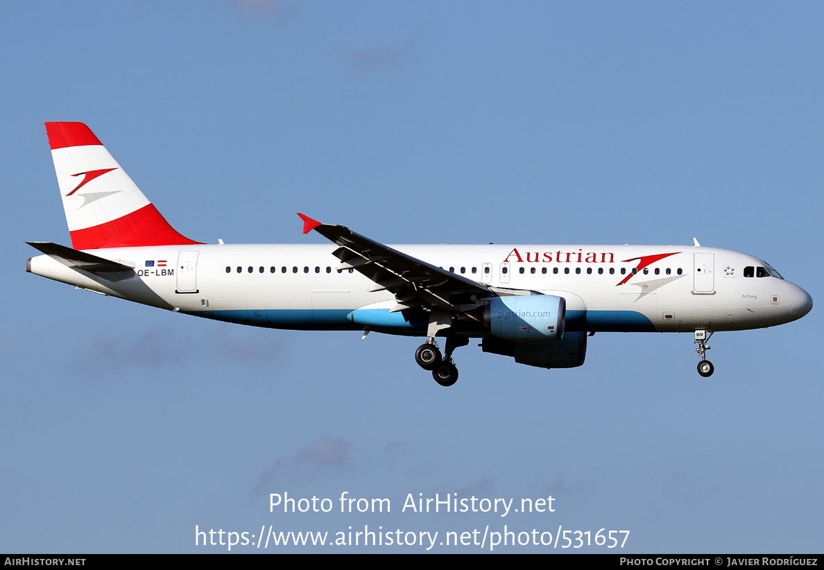 Aircraft Photo of OE-LBM | Airbus A320-214 | Austrian Airlines | AirHistory.net #531657