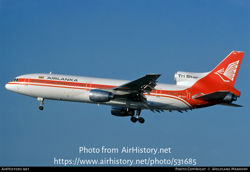 Aircraft Photo of 4R-ALE | Lockheed L-1011-385-1 TriStar 1 | AirLanka | AirHistory.net #531685