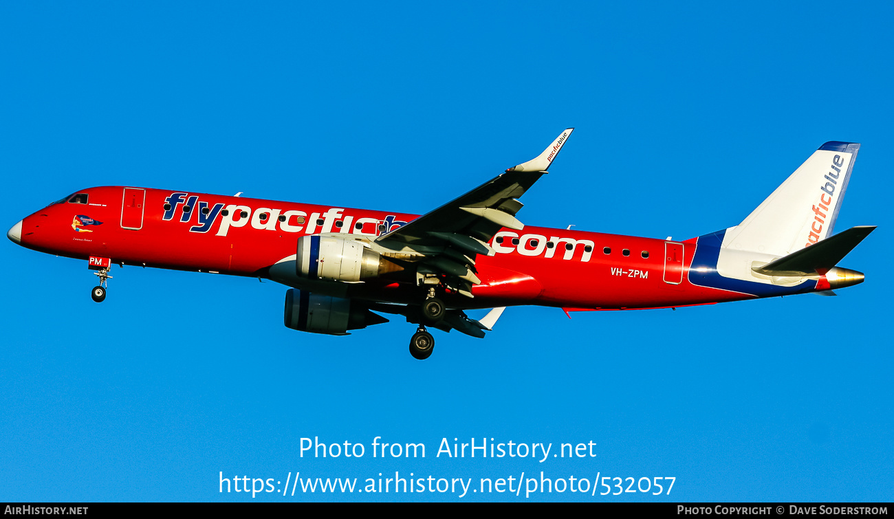 Aircraft Photo of VH-ZPM | Embraer 190AR (ERJ-190-100IGW) | Pacific Blue Airlines | AirHistory.net #532057