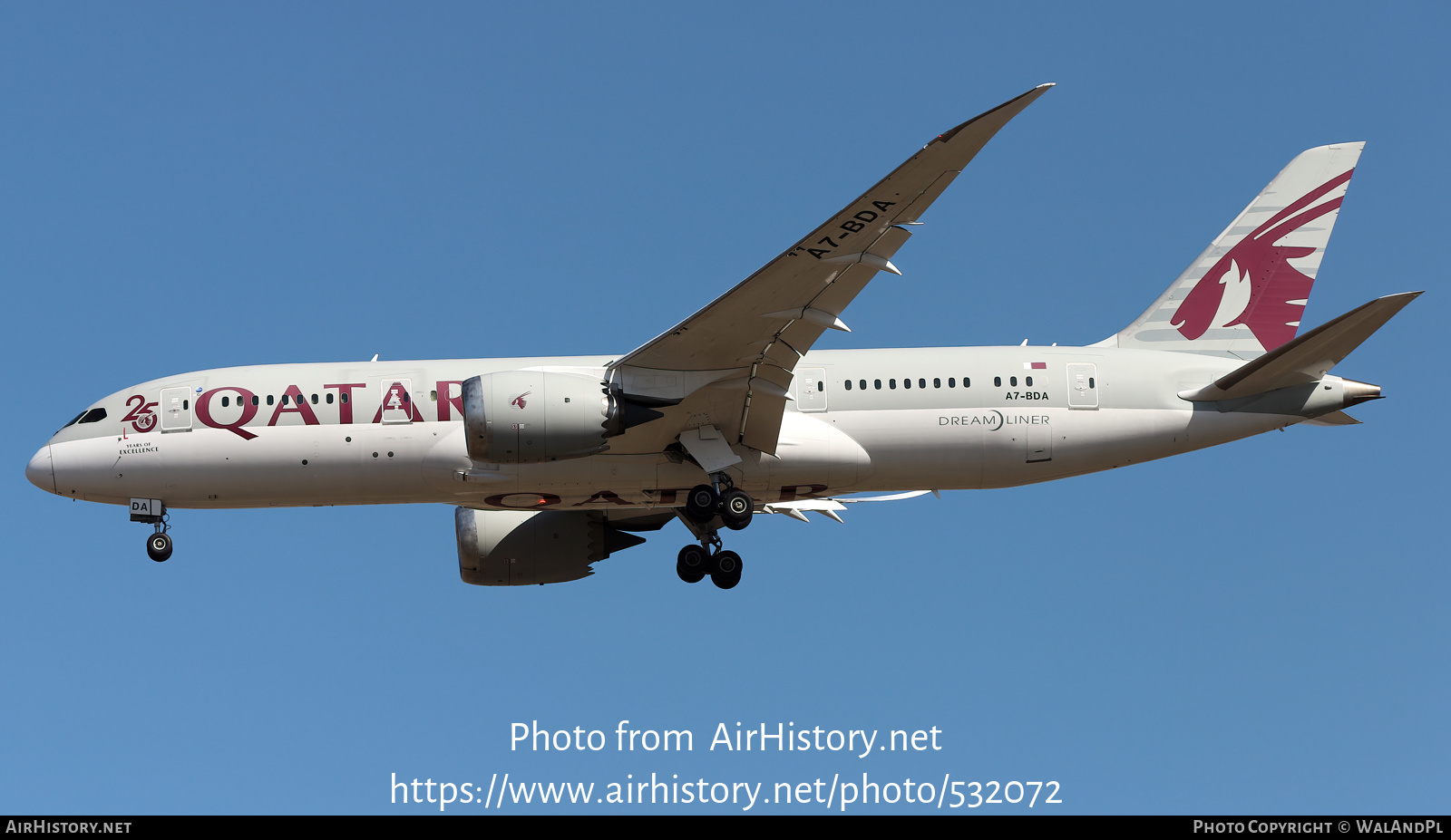 Aircraft Photo of A7-BDA | Boeing 787-8 Dreamliner | Qatar Airways | AirHistory.net #532072