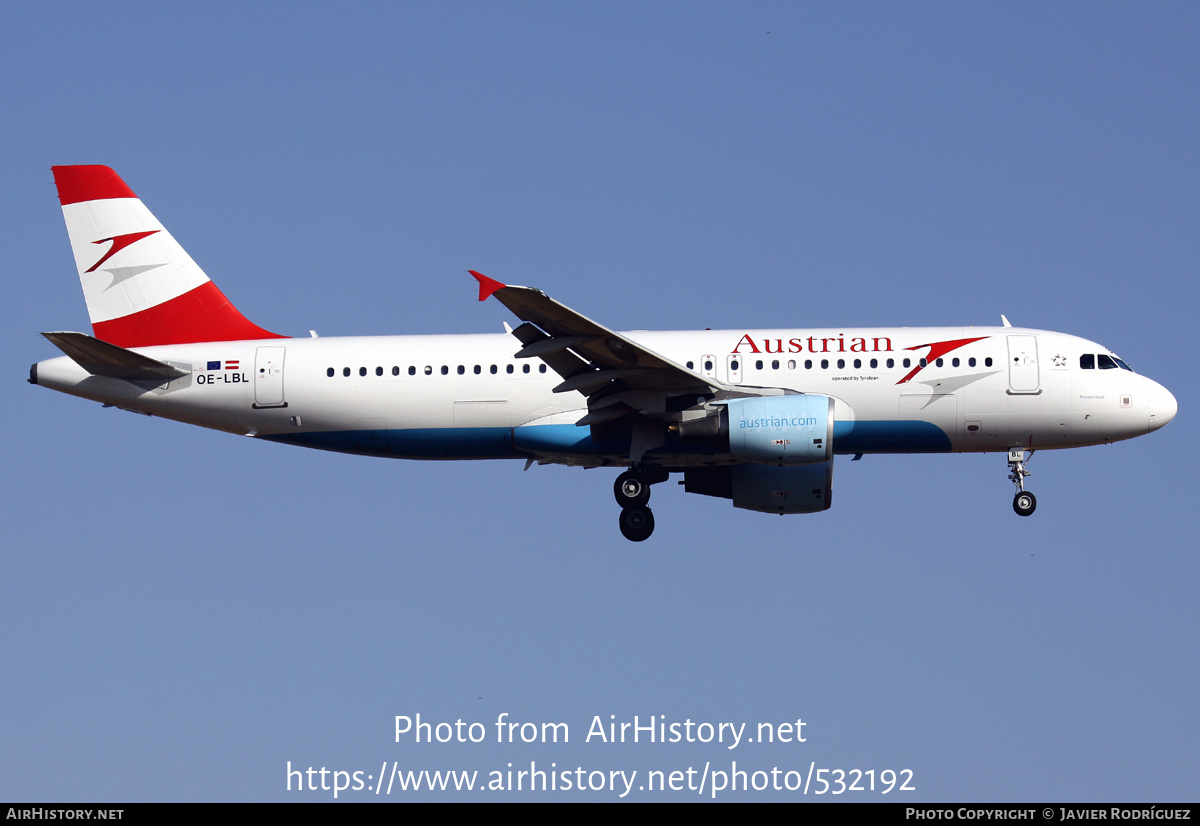 Aircraft Photo of OE-LBL | Airbus A320-214 | Austrian Airlines | AirHistory.net #532192