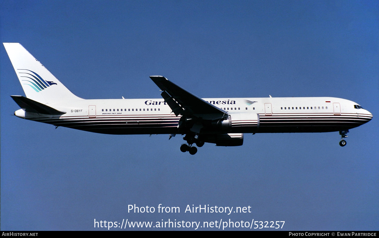 Aircraft Photo of G-OBYF | Boeing 767-304/ER | Garuda Indonesia | AirHistory.net #532257