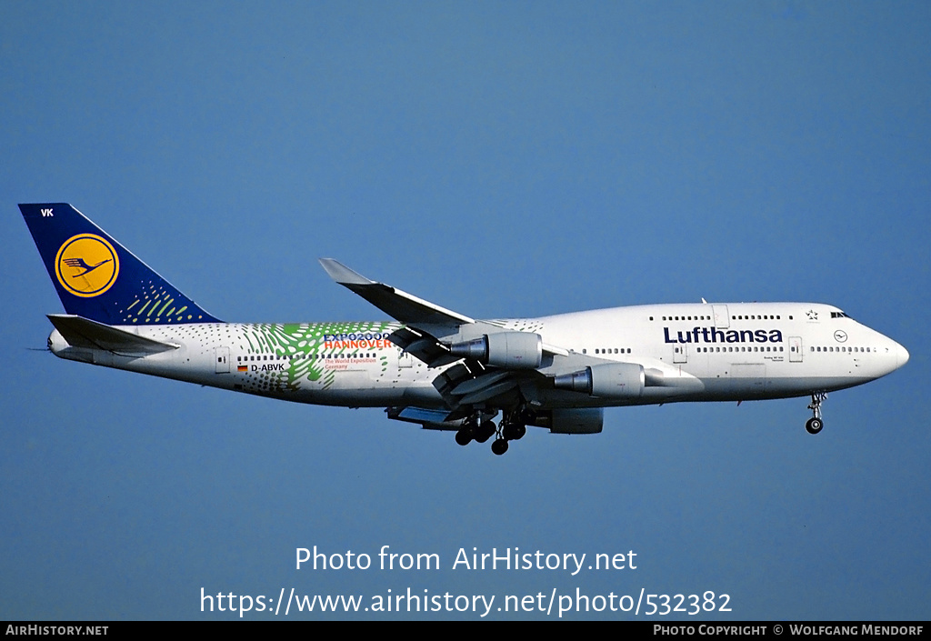 Aircraft Photo of D-ABVK | Boeing 747-430 | Lufthansa | AirHistory.net #532382