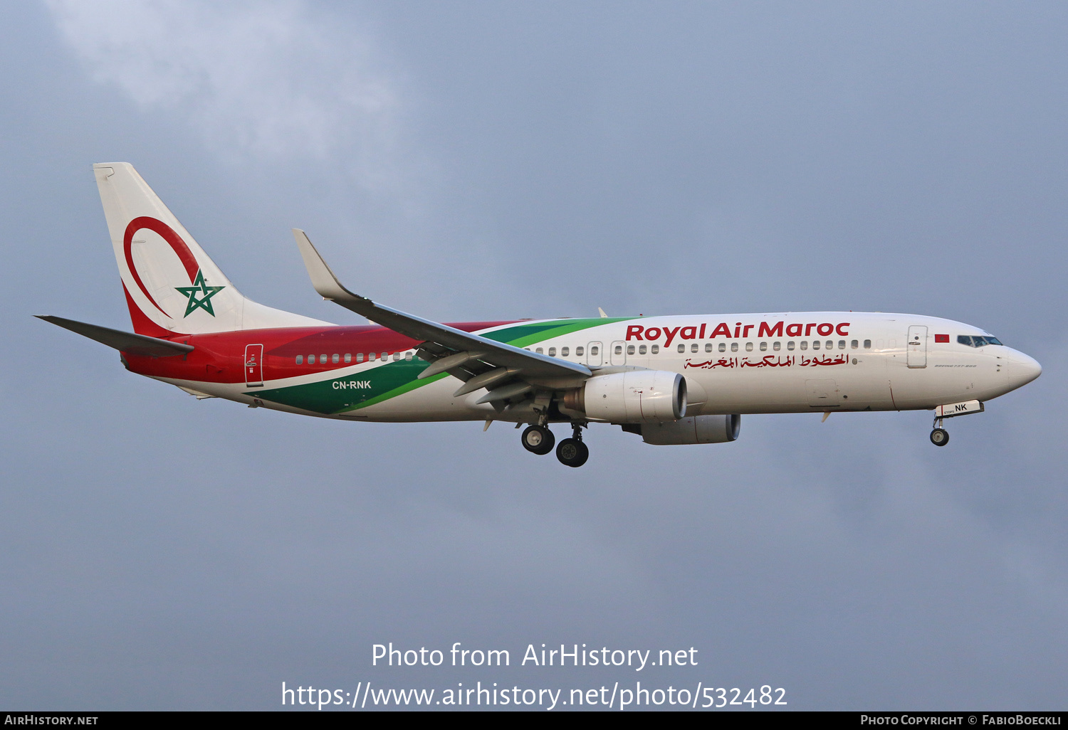 Aircraft Photo of CN-RNK | Boeing 737-8B6 | Royal Air Maroc - RAM | AirHistory.net #532482