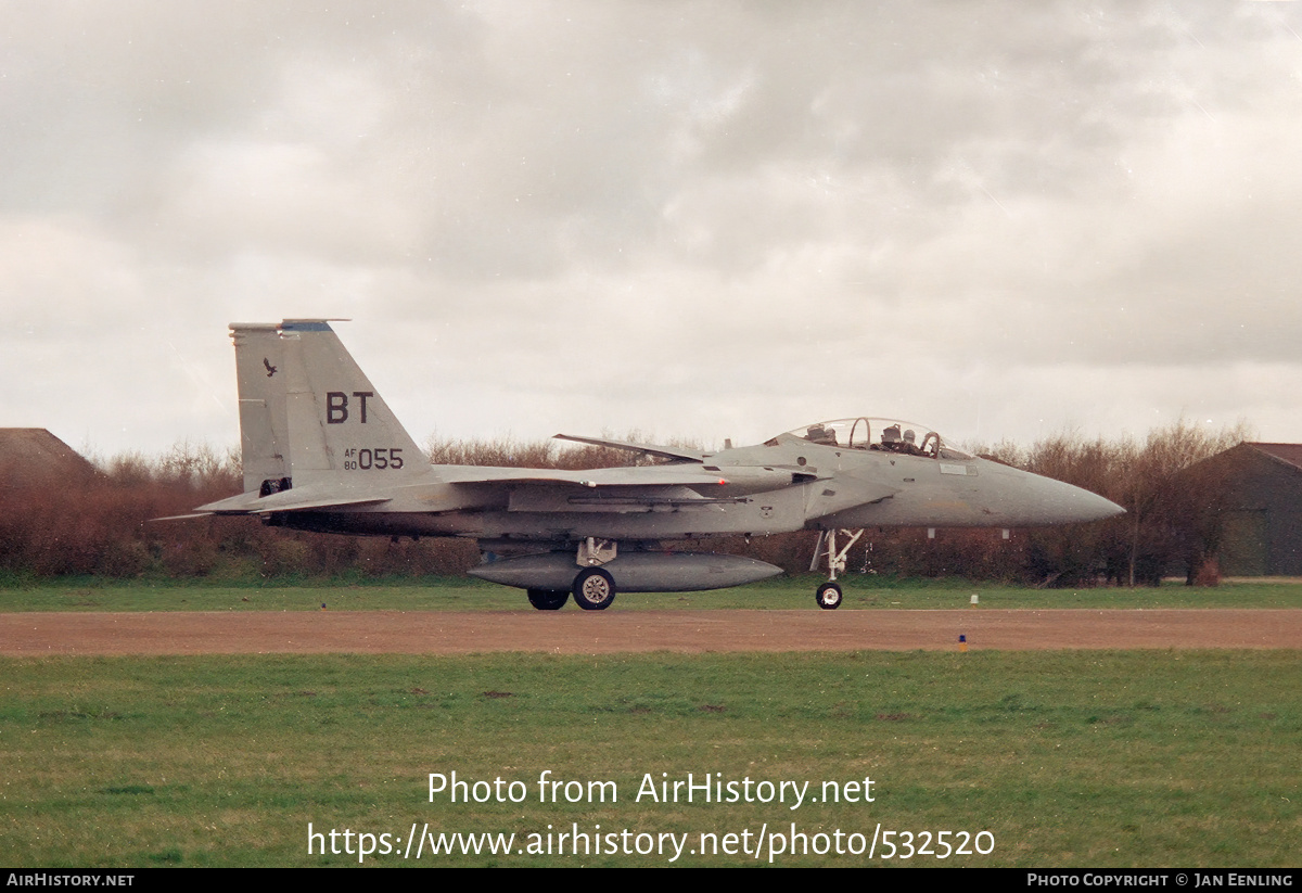 Aircraft Photo of 80-0055 | McDonnell Douglas F-15D Eagle | USA - Air Force | AirHistory.net #532520