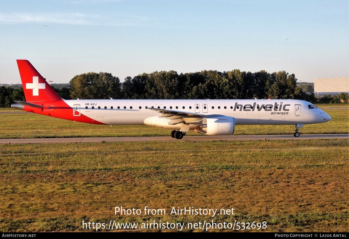 Aircraft Photo of HB-AZJ | Embraer 195-E2 (ERJ-190-400) | Helvetic Airways | AirHistory.net #532698