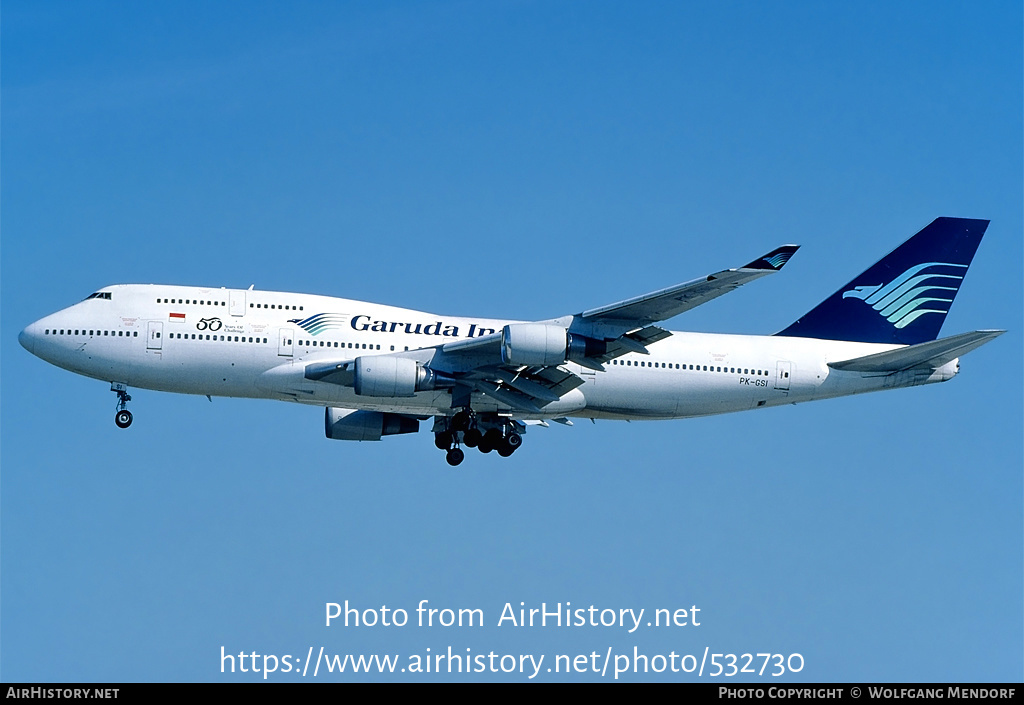 Aircraft Photo of PK-GSI | Boeing 747-441 | Garuda Indonesia | AirHistory.net #532730