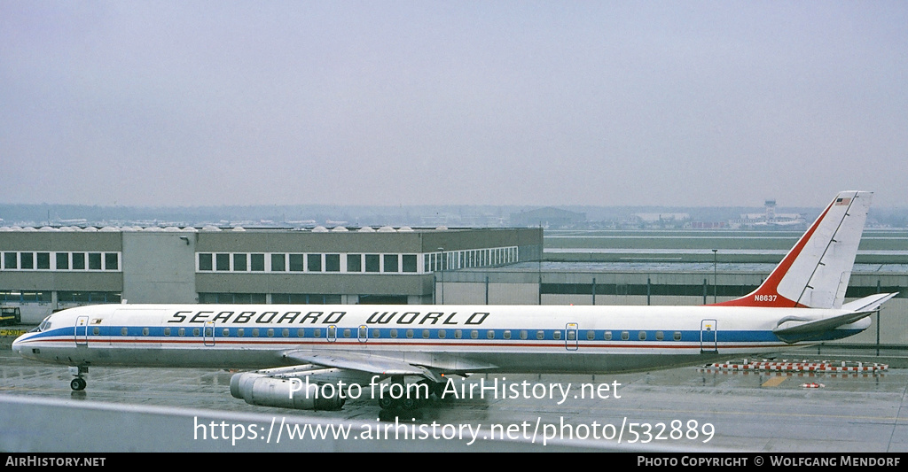 Aircraft Photo of N8637 | McDonnell Douglas DC-8-63CF | Seaboard World Airlines | AirHistory.net #532889