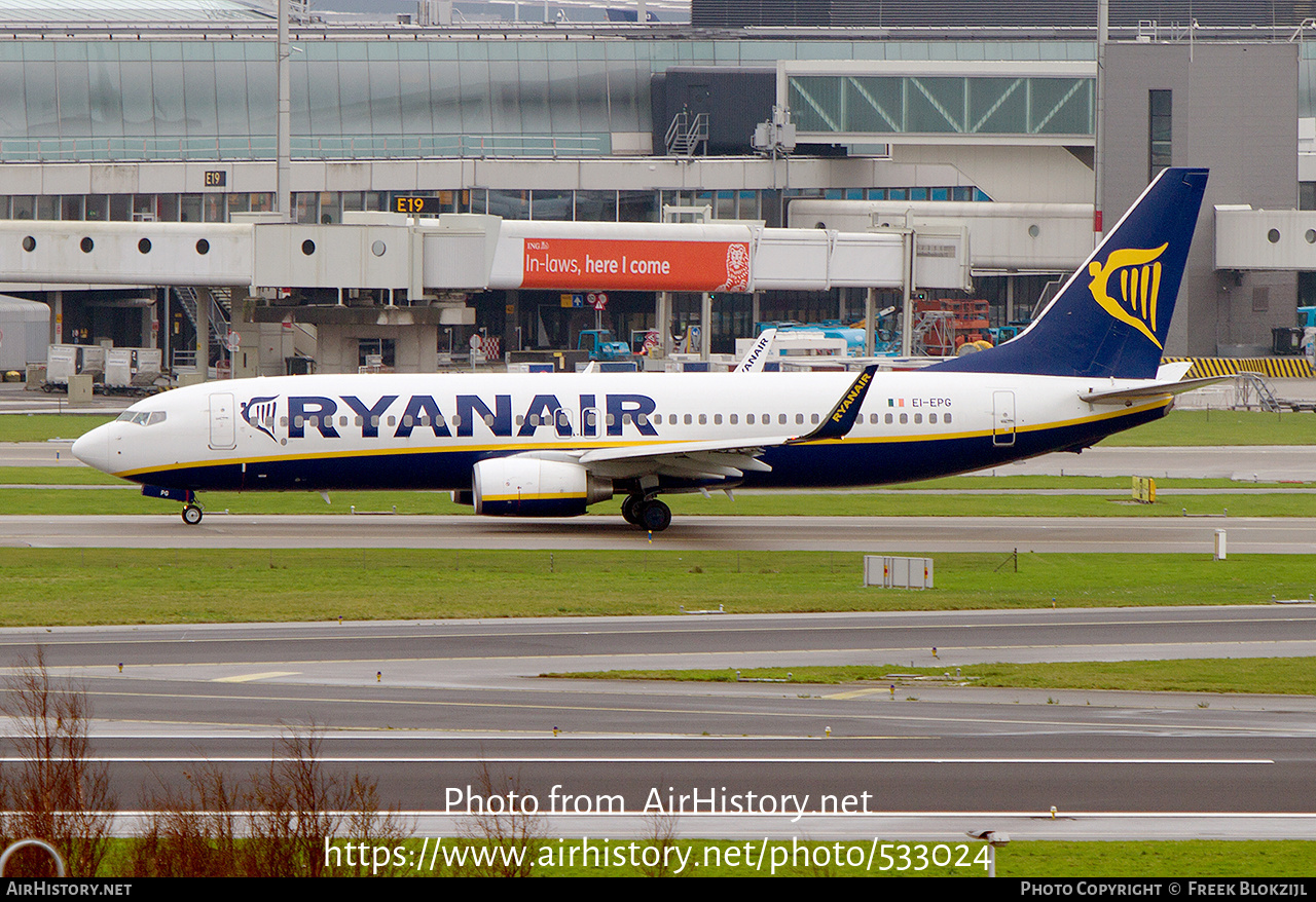 Aircraft Photo of EI-EPG | Boeing 737-8AS | Ryanair | AirHistory.net #533024