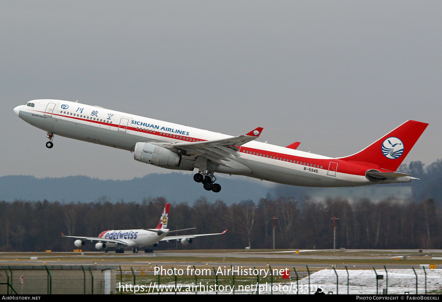 Aircraft Photo of B-5945 | Airbus A330-343E | Sichuan Airlines | AirHistory.net #533115