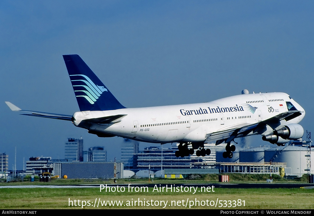 Aircraft Photo of PK-GSG | Boeing 747-4U3 | Garuda Indonesia | AirHistory.net #533381