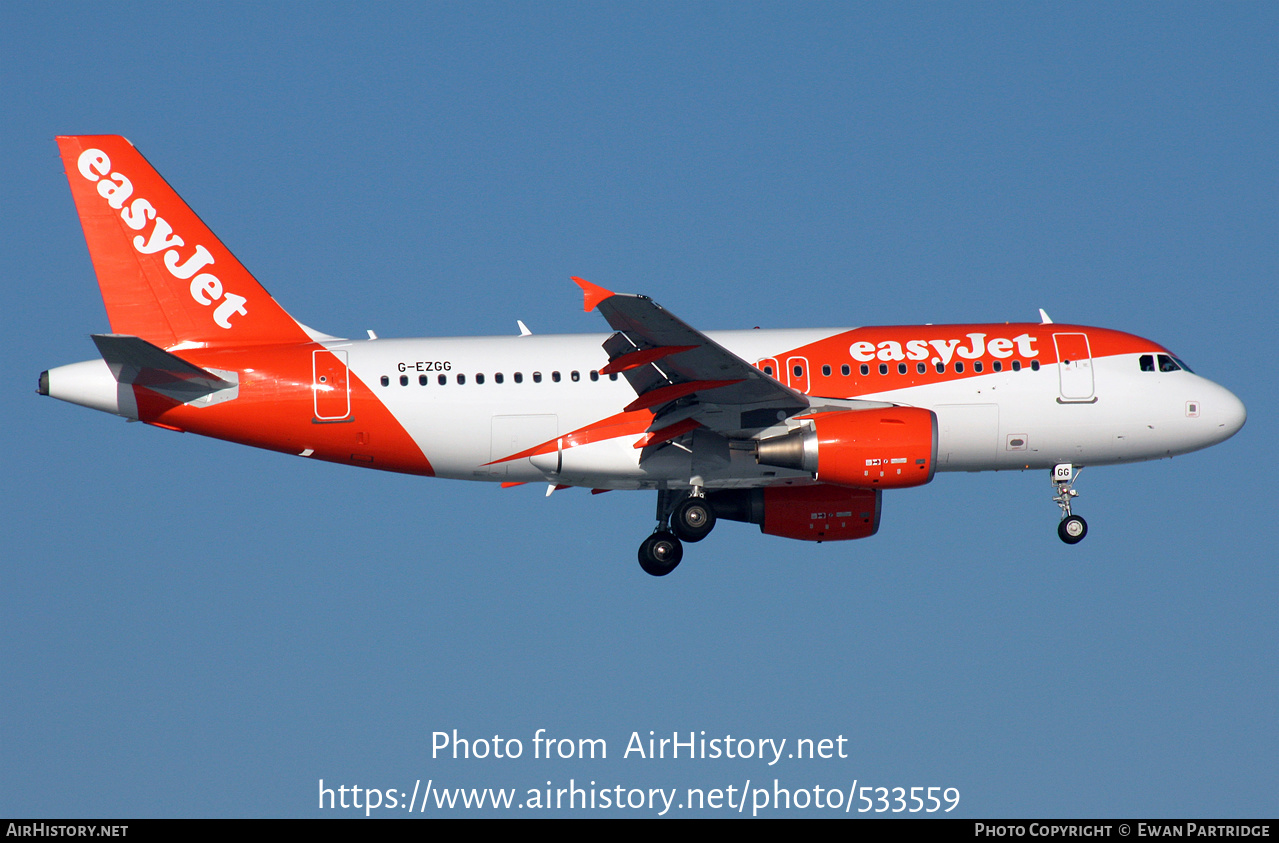 Aircraft Photo of G-EZGG | Airbus A319-111 | EasyJet | AirHistory.net #533559