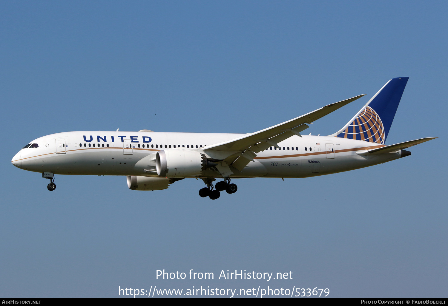 Aircraft Photo of N26909 | Boeing 787-8 Dreamliner | United Airlines | AirHistory.net #533679