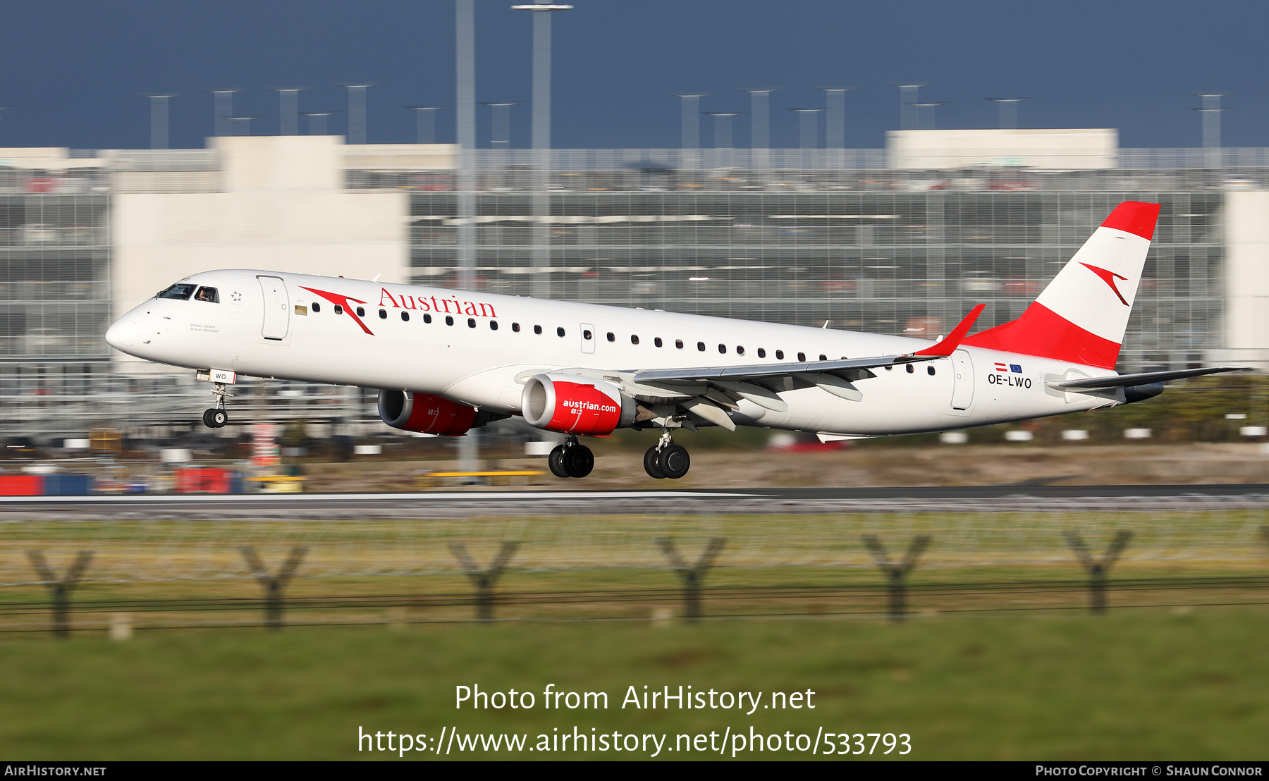 Aircraft Photo of OE-LWO | Embraer 195LR (ERJ-190-200LR) | Austrian Airlines | AirHistory.net #533793