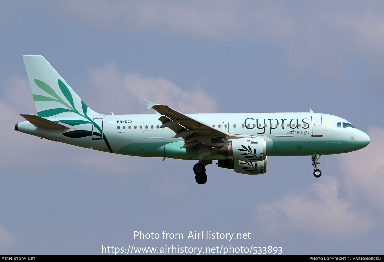 Aircraft Photo of 5B-DCX | Airbus A319-114 | Cyprus Airways | AirHistory.net #533893