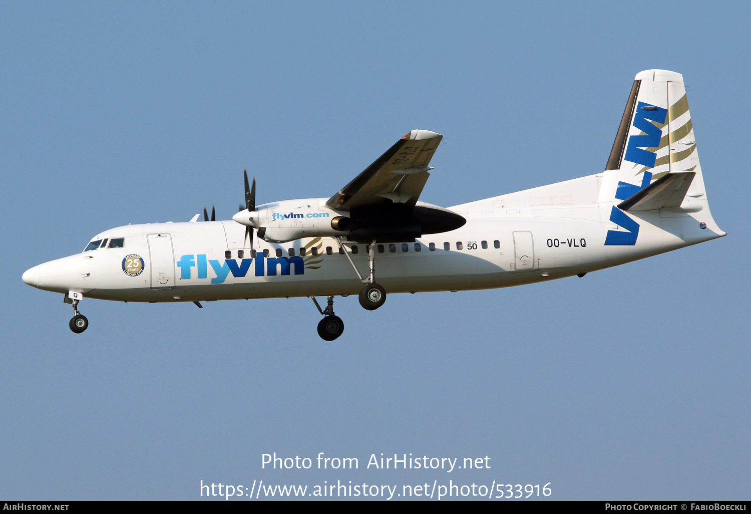 Aircraft Photo of OO-VLQ | Fokker 50 | VLM Airlines | AirHistory.net #533916