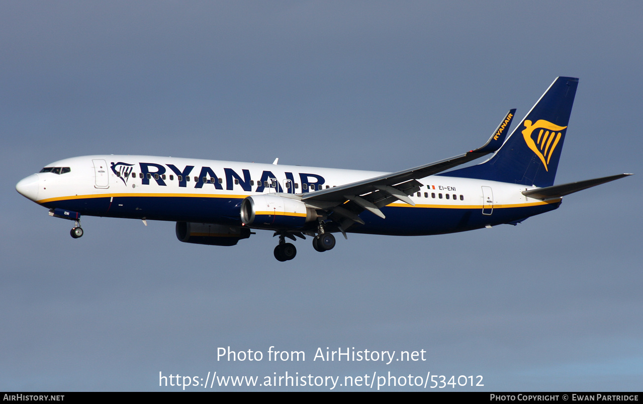 Aircraft Photo of EI-ENI | Boeing 737-8AS | Ryanair | AirHistory.net #534012