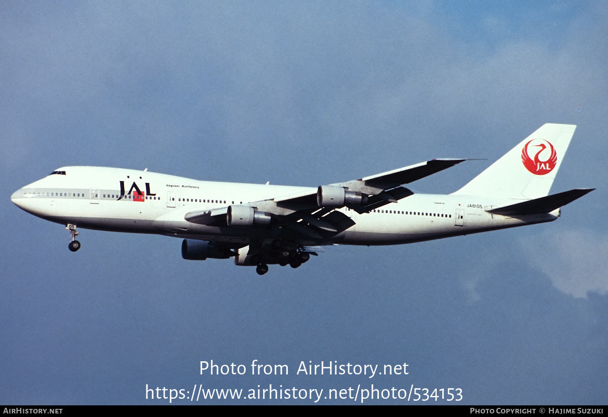 Aircraft Photo of JA8105 | Boeing 747-246B | Japan Airlines - JAL | AirHistory.net #534153