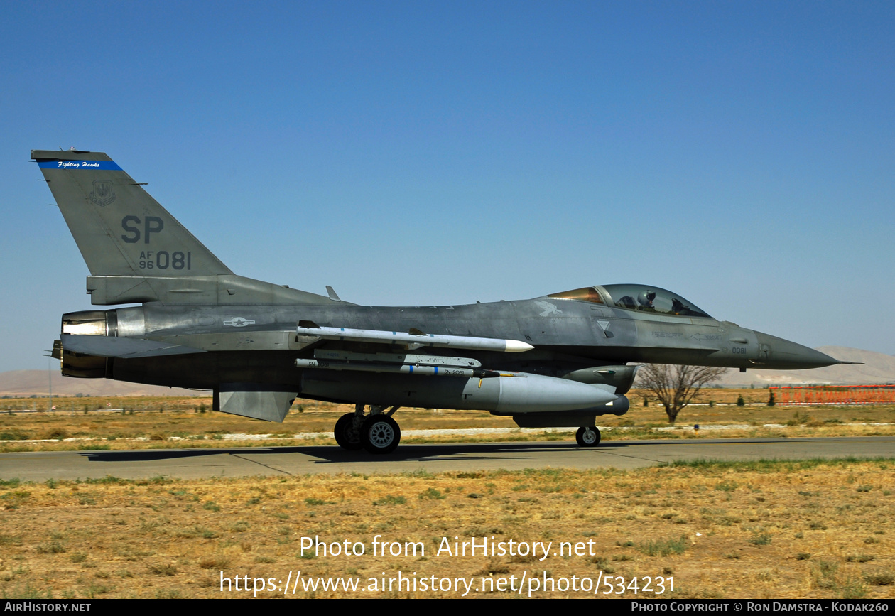 Aircraft Photo of 96-0081 / AF96-081 | Lockheed Martin F-16CM Fighting Falcon | USA - Air Force | AirHistory.net #534231