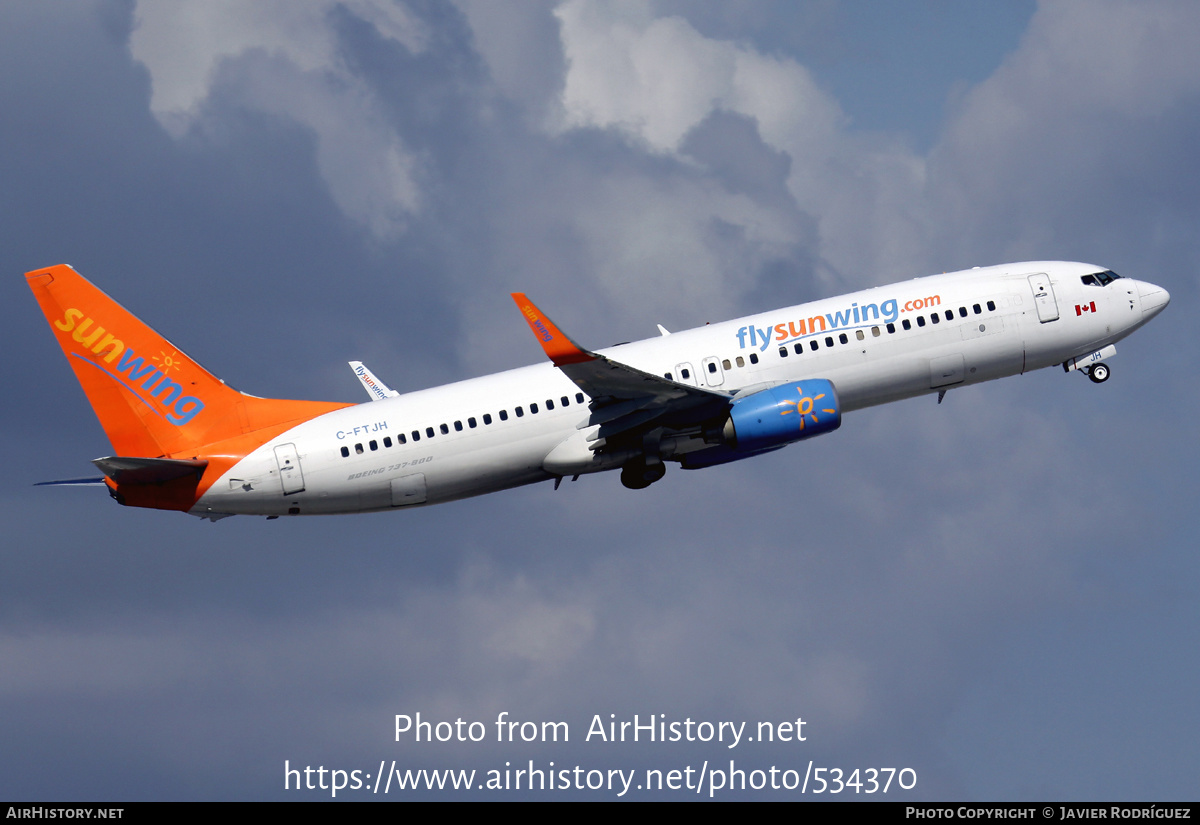 Aircraft Photo of C-FTJH | Boeing 737-8BK | Sunwing Airlines | AirHistory.net #534370