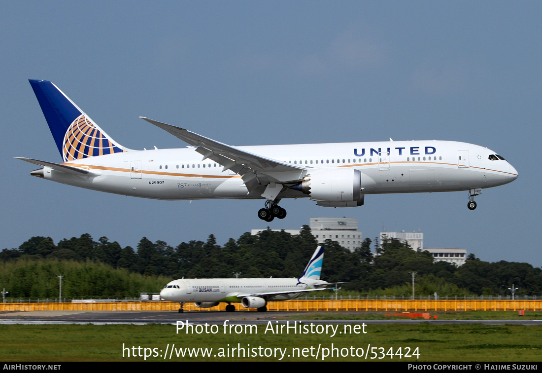 Aircraft Photo of N29907 | Boeing 787-8 Dreamliner | United Airlines | AirHistory.net #534424