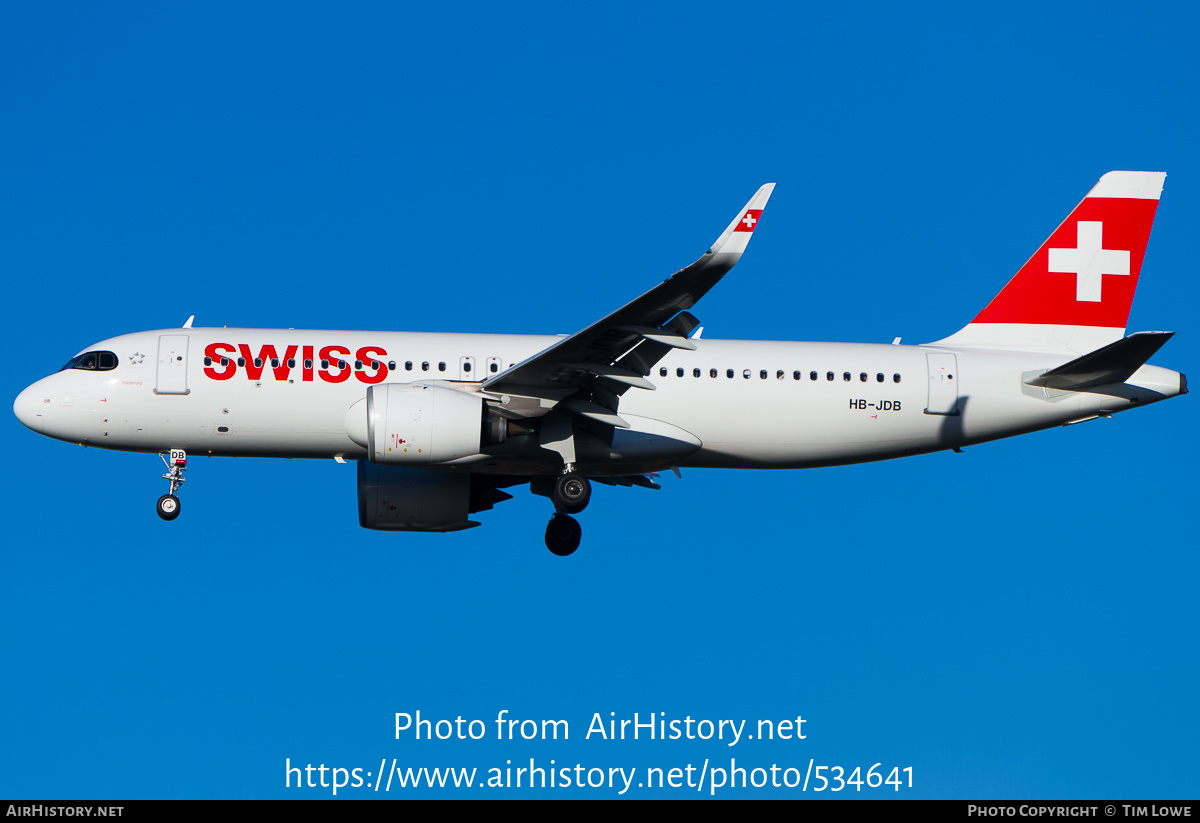 Aircraft Photo of HB-JDB | Airbus A320-271N | Swiss International Air Lines | AirHistory.net #534641