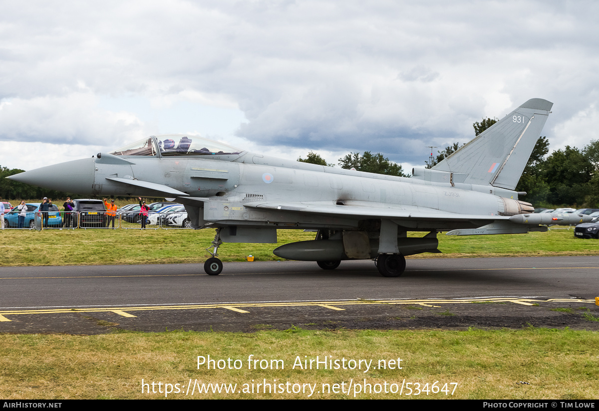 Aircraft Photo of ZJ931 | Eurofighter EF-2000 Typhoon FGR4 | UK - Air Force | AirHistory.net #534647